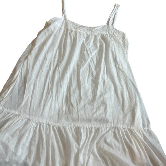 Vince White Shift Dress Fit N Flare Sleeveless Eyelet 100% Cotton Size Large - Picture 12 of 14